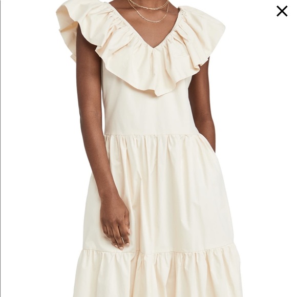 English Factory -Ruffle V-Neck Midi Dress XS - Picture 4 of 12